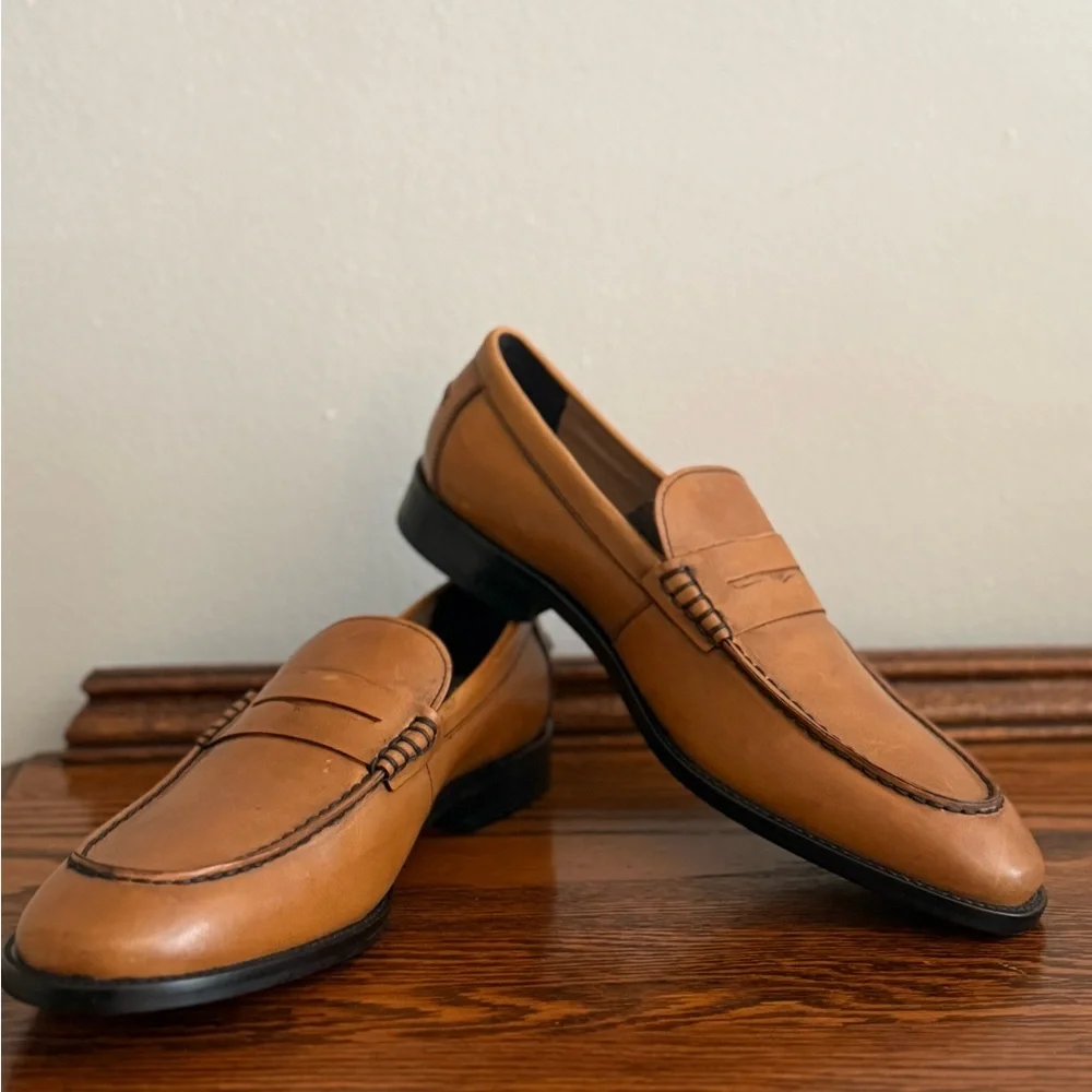 Classic Banana Republic Dellbrook Ortholite Comfort Tan Italian Leather Loafers